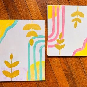 Abstract lounge  Art Canvas Set with Gold Accents art:LF